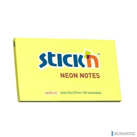 Bloczek STICKN 127x76mm żółty neonowy 100k 21135 STICKN