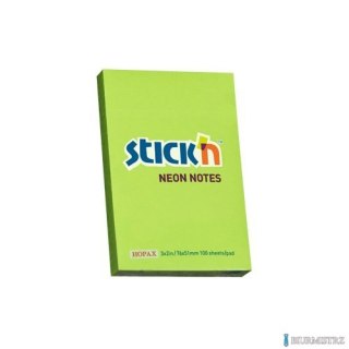 Bloczek STICKN 76x51mm zielony neon 100k 21163 STICKN