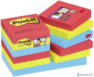 Bloczek samoprzylepny POST-IT_ Super Sticky (622-12SS-JP), 47,6x47,6mm, 12x90 kart., paleta bora bora (X)