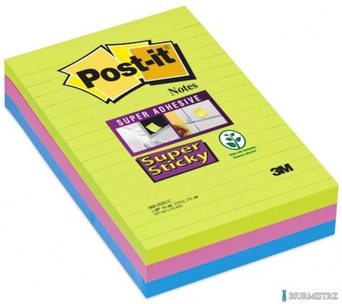 Bloczek_samoprzylepny POST-IT_ Super Sticky w linie (660 - 3 SSUC), 102x1