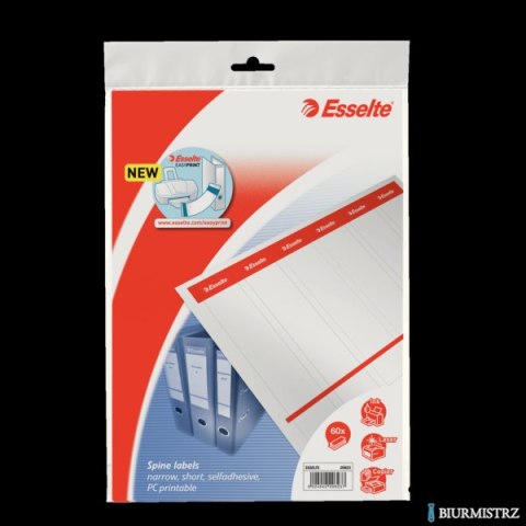 Etykiety do segregatorów 36x192mm(10x6) białe samop. ESSELTE 20823
