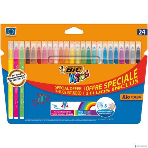 Flamastry BIC Kids Kid Couleur Fluo 24szt, 921360