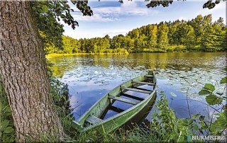 Kalendarz Trójdzielny z główką (T02) JEZIORO - granat 2024 TELEGRAPH