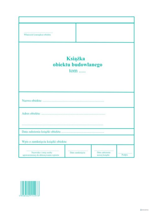Książka obiektu budowlanego, A4 zeszyt, 10-604-1N DOTTS