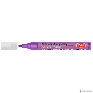 Marker akrylowy, fibrowa końcówka okrągła 2-5mm, fioletowy metalic TO-402 Toma