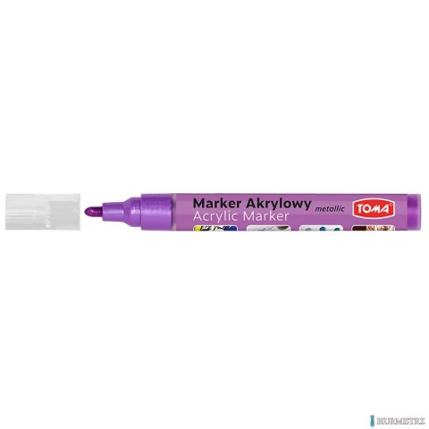 Marker akrylowy, fibrowa końcówka okrągła 2-5mm, fioletowy metalic TO-402 Toma