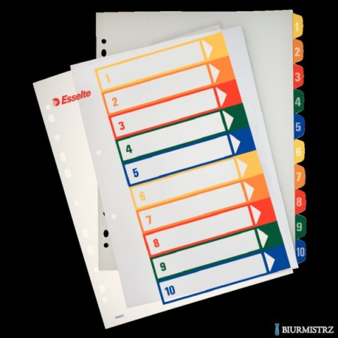 Przekładki plastikowe ESSELTE 1-10 do zadruku 100213