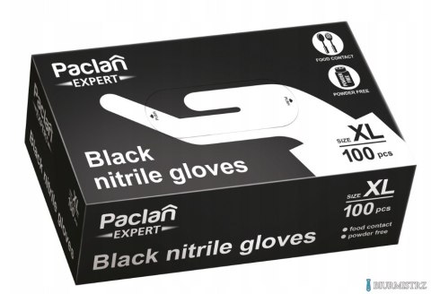 Rękawice nitrylowe czarne XL 100szt. PACLAN