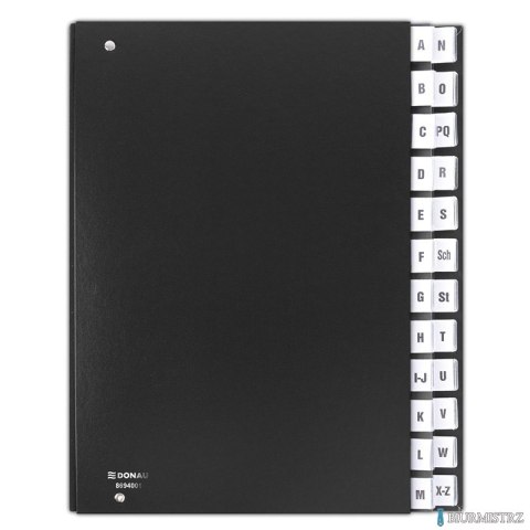 Teczka A4 korespondencyjna DONAU A-Z czarna 8694001-01