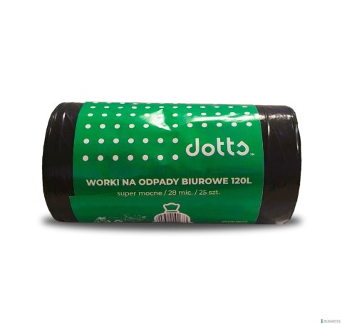 Worki na śmieci 120l 25szt. DOTTS super mocne (LDPE) 28mic czarne