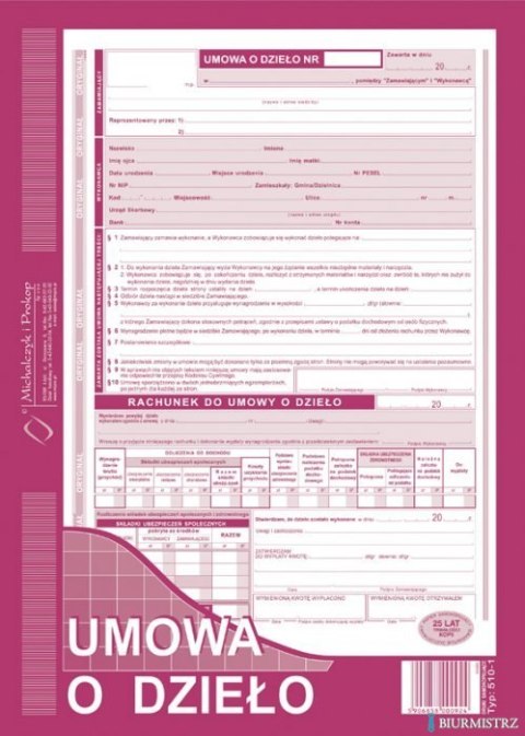 510-1H Umowa o dzieło MICHALCZYK&PROKOP A4 40 kartek