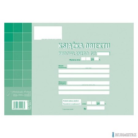604-1N Książka obiektu budowlanego, A4 zeszyt, MICHALCZYK&PROKOP