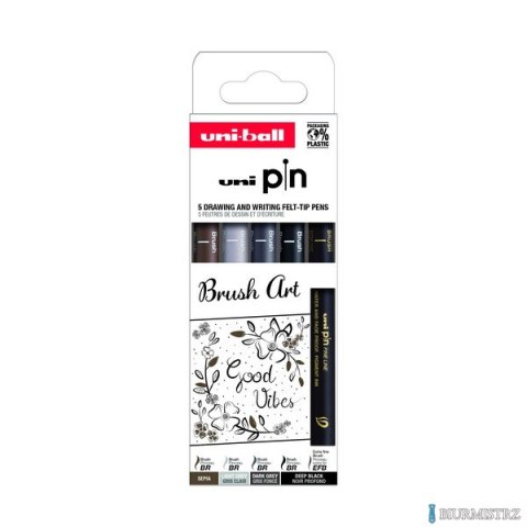 Cienkopis PIN 200, ZESTAW 5 SZT_BRUSH_ART