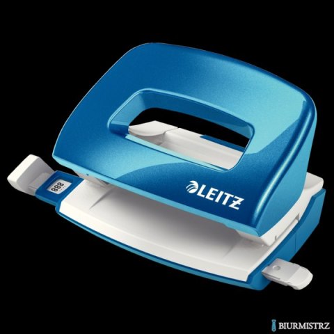 Dziurkacz mini LEITZ WOW metalowy niebieski metalik 50601036