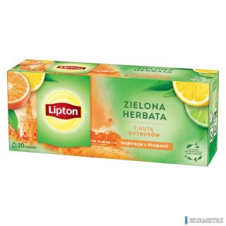 Herbata LIPTON GREEN TEA CITRUS 20 torebek zielona