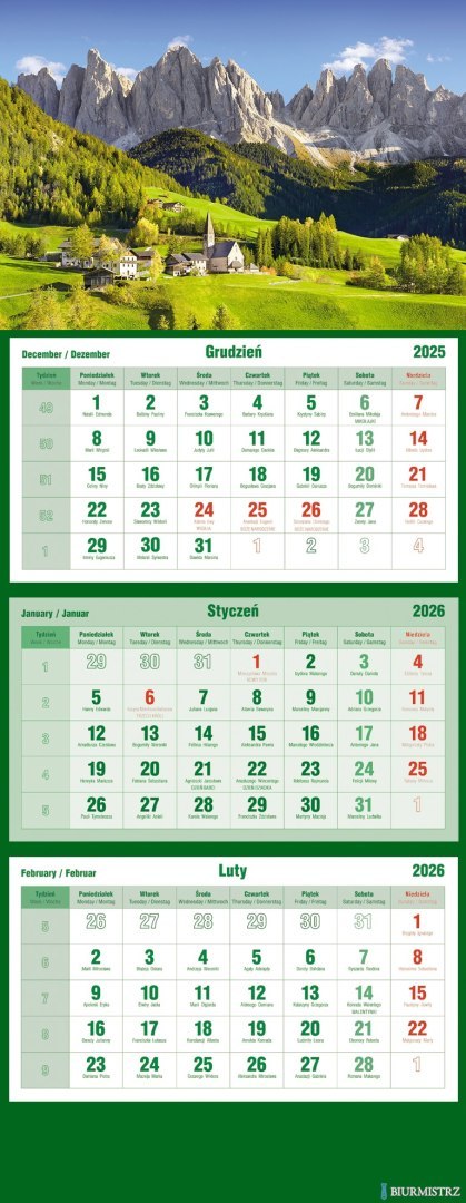 Kalendarz trójdzielny 2026 Las Michalczyk i Prokop T-105T-03