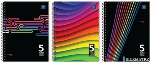 Kołozeszyt B5 160k 5kol regist miękka oprawa INTERDRUK