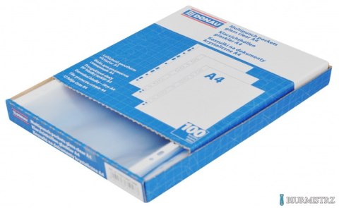 Koszulki na dokumenty A4 PP krystaliczne 45mikr. 100szt. DONAU 1765100PL-00B