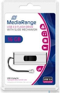 Pamięć Pendrive MediaRange 16GB USB 3.2 Gen 1 możliwość zawieszenia, srebrno-czarny, MR915