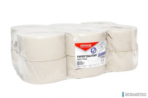 Papier toaletowy makulaturowy Jumbo, 1-warstwowy, 120m, 12szt., szary, typu OFFICE PRODUCTS 22046159-10