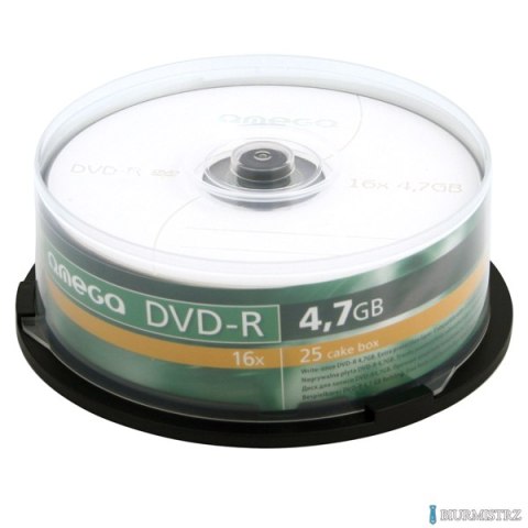 Płyta OMEGA DVD+R 4,7GB 16X CAKE (25) OMD1625+