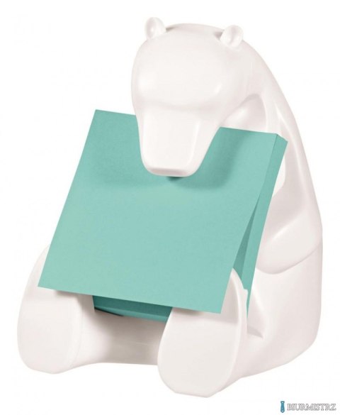 Podajnik do bloczków samoprzylepnych POST-IT_ Miś (Bear-330), biały, w zestawie 1 bloczek Super Sticky Z-Notes