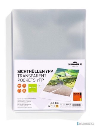 Przezroczysta kieszonka Standard rPet "L", opakowanie 100 szt., Durable 247819