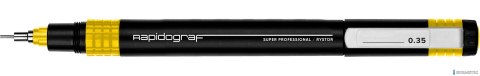 Rapitograf, Pisak Kreślarski Super Professional grubość 0.35mm (żółty) RYSTOR