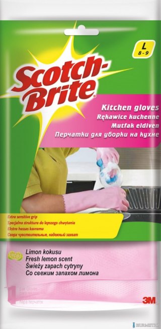 Rękawice SCOTCH BRITE_ Kuchenne, rozm. L, różowe