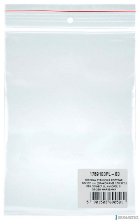 Torebka strunowa DONAU, PP, 80x120mm, 100szt., transparentna