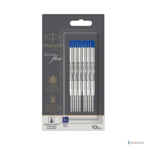 Wkład do długopisów QUINKFLOW niebieski (M) - 10 szt. na blistrze nowość 2119154 PARKER