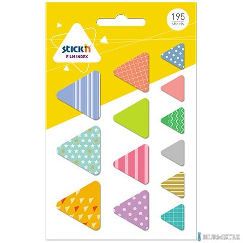 Zakładki indeksujące STICKN kształty, różne rozmiary TRÓJKĄTY 192szt. 21762