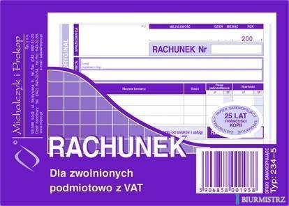234-5 Rachunek MICHALCZYK&PROKOP A6 80 kartek poziom(o+k)