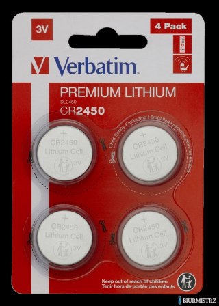 Baterie VERBATIM LITHIUM CR2450 3V BLISTER 4szt. 49535