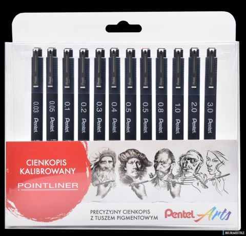 CIENKOPIS KALIBROWANY POINTLINER mix 12 szt. S20P-ST12PL Pentel