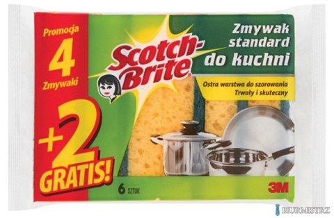 Gąbka _ zmywania SCOTCH BRITE, uniwersalna, do trudnych zabrudzeń, 4+2sz