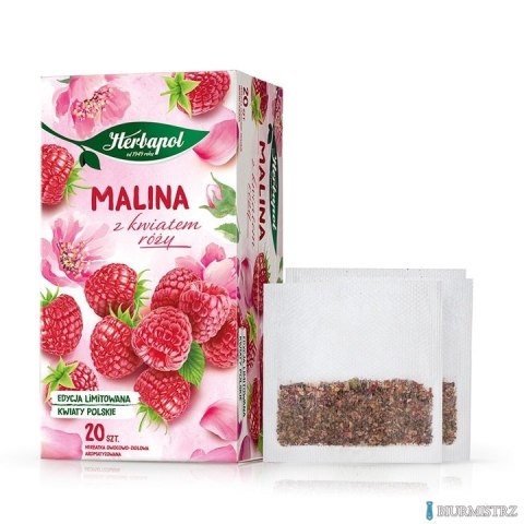 Herbata HERBAPOL Malina z kwiatem róży 20tb