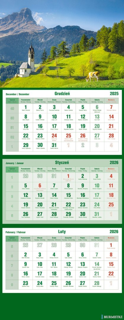 Kalendarz trójdzielny 2026 Wodospad Michalczyk i Prokop T-105T-06