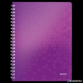 Kołonotatnik LEITZ WOW A4 80k PP kratka fioletowy 46380062