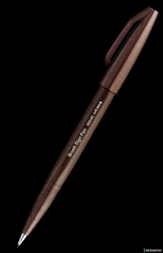 PISAK PĘDZELKOWY DO KALIGRAFII BRUSH SIGN PEN SES15C-E3 ciemnobrązowy Pentel