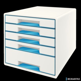 Pojemnik z 5 szufladami LEITZ WOW biało-niebieski 52142036