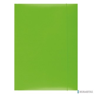 Teczka z gumką OFFICE PRODUCTS, karton/lakier, A4, 350gsm, 3-skrz., zielona 21191141-02