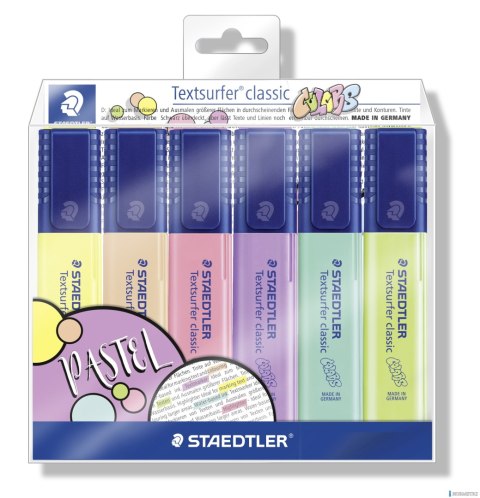 Zakreślacz Classic Colors, 6 kol. w opak., Staedtler S 364 CWP6