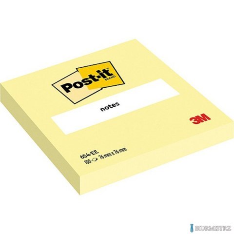 Bloczek_samoprzylepny POST-IT (654), 76x76mm, 1x100 kart., żółty