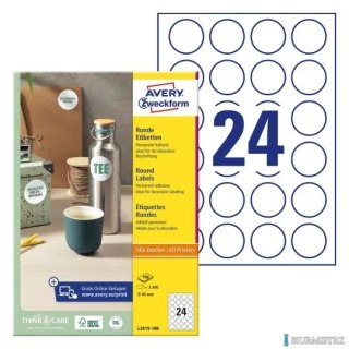 Etykiety okrągłe L3415-100 Q40 100 ark. Avery Zweckform