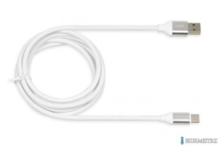Kabel do transferu danych i zasilania USB 2w1 TYP C biały 1,5m (3A)Ibox IKUMTCWQC