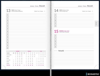 Kalendarz TOP 2000 BASIC 2024 A5 dzienny czarny 400177500