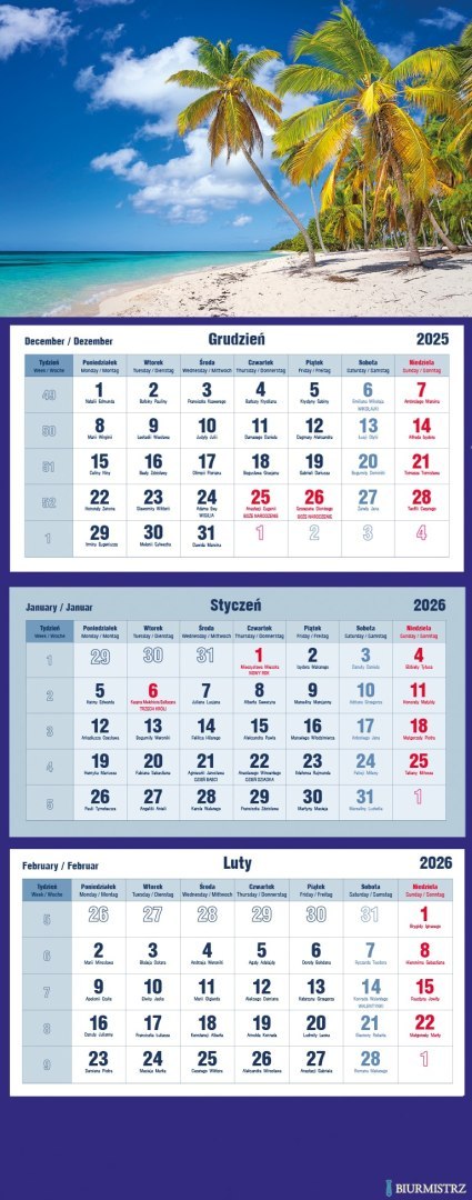 Kalendarz trójdzielny 2026 Morze Michalczyk i Prokop T-105T-02