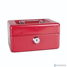 Kasetka na pieniądze czerwona DONAU mała 152x115x80mm 5231001PL-04