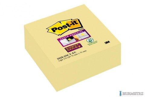 Kostka samoprzylepna POST-IT_ Super Sticky (2028-SSCY), 76x76mm, 270 kart., żółta